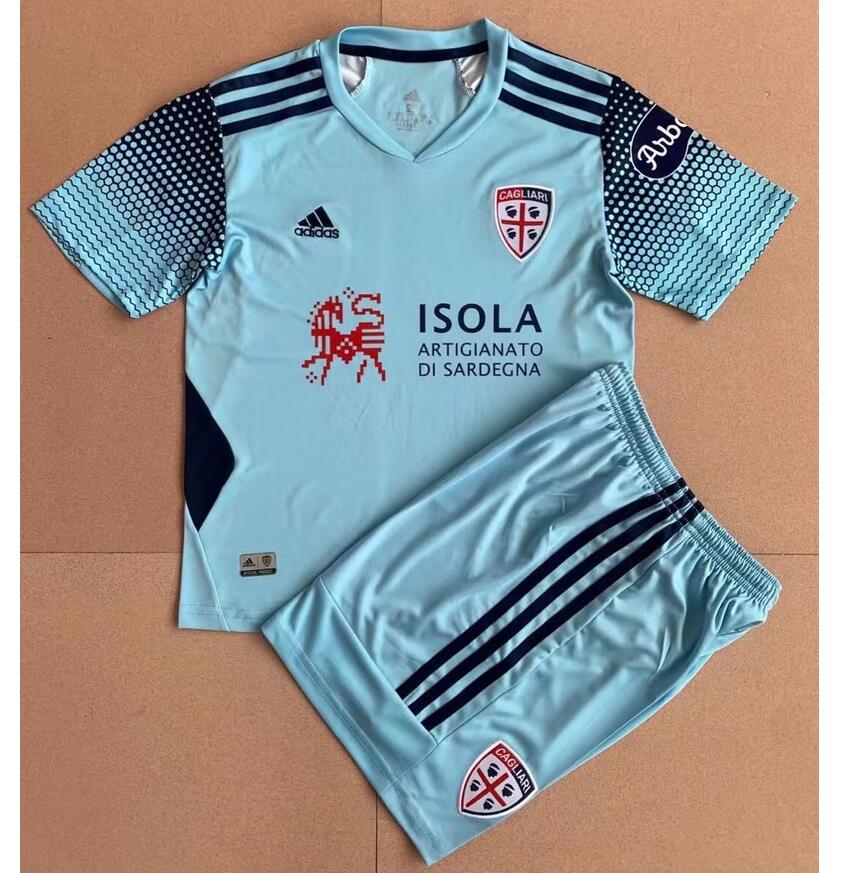 Kids Cagliari Calcio 2021/22 Third Away Soccer Kits Shirt with Shorts